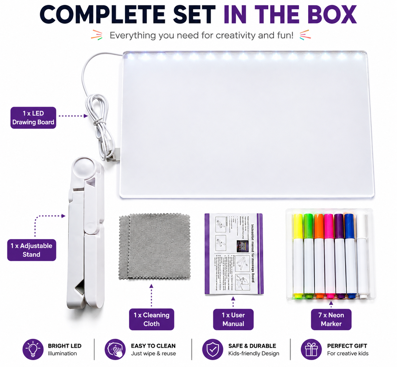 Premium Magic LED Drawing Board for Kids