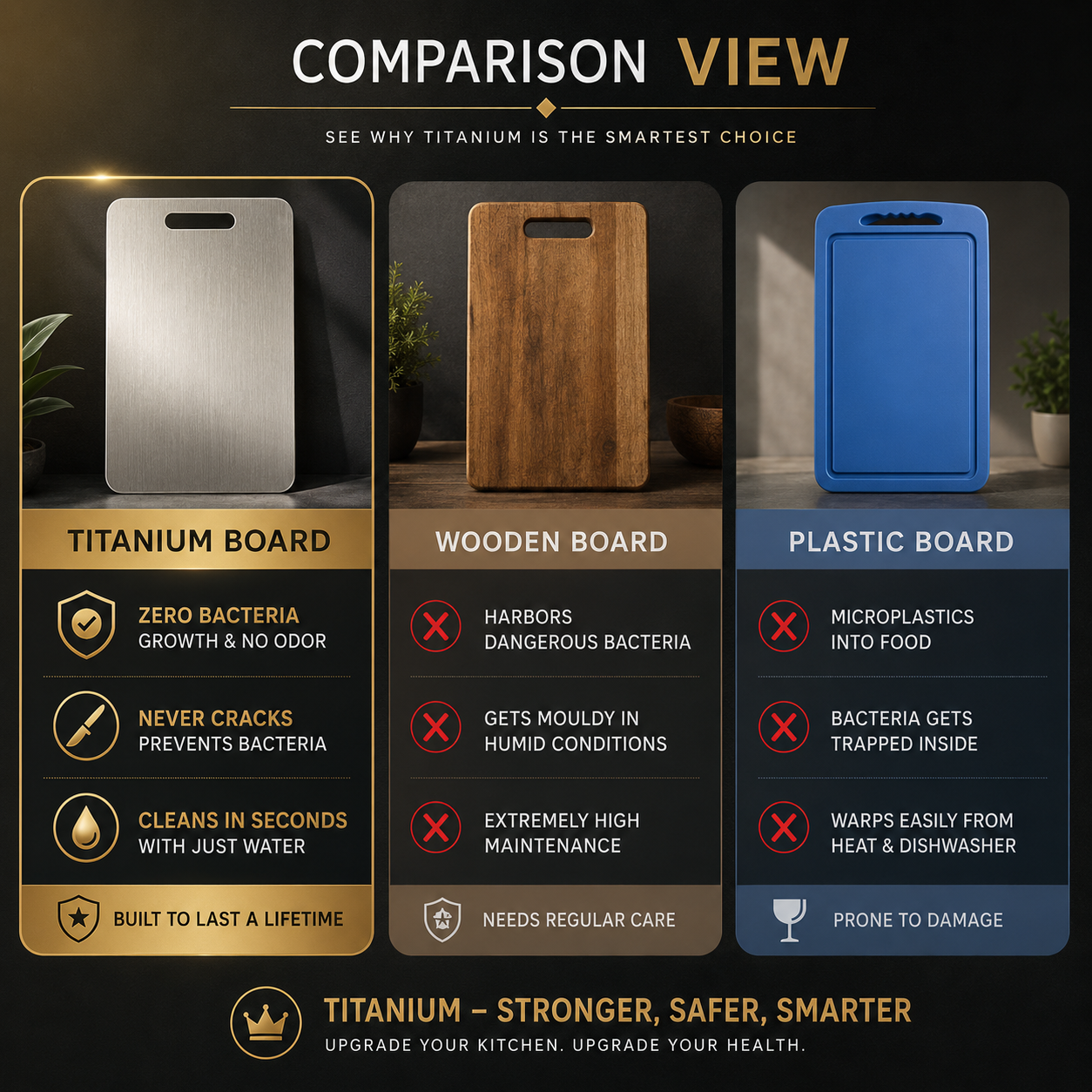Premium Titanium Chopping Board – Strong & Hygienic Kitchen Cutting Surface