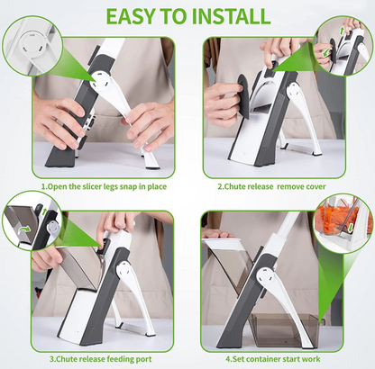 4-in-1 Manual Vegetable Cutter – Adjustable Mandoline Slicer, Dicer & Julienne