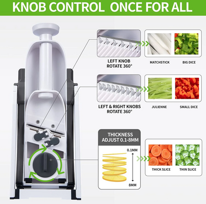4-in-1 Manual Vegetable Cutter – Adjustable Mandoline Slicer, Dicer & Julienne