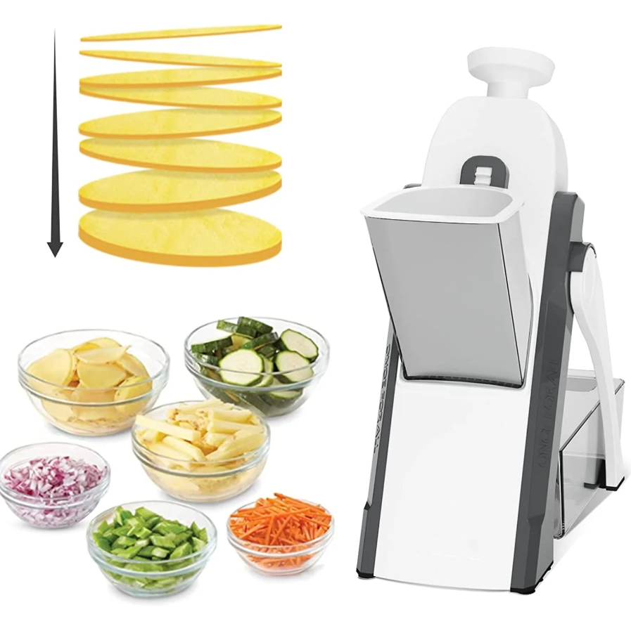 4-in-1 Manual Vegetable Cutter – Adjustable Mandoline Slicer, Dicer & Julienne