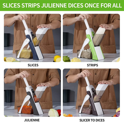 4-in-1 Manual Vegetable Cutter – Adjustable Mandoline Slicer, Dicer & Julienne